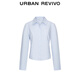 UR2026 Spring New Women's Casual Cotton Slim Fit Embroidered Short Cardigan Shirt UYY250102 Light Blue S