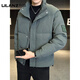 LILANZ 2025 new winter style handsome stand-up collar down jacket men's short thickened trendy warm bread jacket black-flagship L