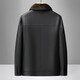 Lapel imitation leather coat plus velvet thickened fur to keep warm and removable fur collar windproof middle-aged business jacket dad's winter black 4XL 195 size 170-190Jin Jin is equal to 0.5 kg