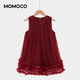 Mamie Maka (MOMOCO) children's clothing girls New Year's wear vest dress 2025 winter style fashionable western vest dress for middle and large children red 90