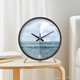 Ocean display clock, table clock, living room ornaments, home desktop high-end table clock, simple and atmospheric clock, modern creativity, table clock A839 gold, Swiss movement, accurate and durable, 8 inches in diameter, 20 cm