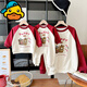 G.duck little yellow duck 2025 family portrait parent-child outfit large size family of three or four mother and child mother and daughter baby small month old spring and autumn long red (without velvet) 165 adult S size