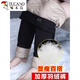 Woodpecker middle-aged and elderly mother's pants women's autumn and winter outer wear white duck down down pants middle-aged plus velvet thickened cotton pants straight pants YM-X8173 black 3XL 120Jin Jin equals 0.5kg -130Jin Jin equals 0.5kg