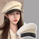 Wanjiazhen white beret women's autumn and winter versatile warm and face-friendly small octagonal hat British retro newsboy painter hat British beret main picture white