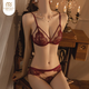 Modal zodiac year of the horse underwear for women with big breasts and small lace sexy Christmas gift red French sexy bra set