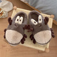 Shijanu duck paw baby children's cotton slippers for indoor and home use, cute bag heel, non-slip, warm, autumn plush shoes for boys and girls, dark brown half bag, three-dimensional crab 42 _42-43