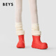 BEYS赵露思同款雪地靴女小丑鞋加绒防水防滑厚底增高2025冬季新款女鞋 沙色 38
