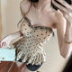 Fishbone sexy slimming polka dot camisole summer new temperament tube top strapless top commuter long style women strapless (brown one size)