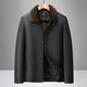Lapel imitation leather coat plus velvet thickened fur to keep warm and removable fur collar windproof middle-aged business jacket dad's winter black 4XL 195 size 170-190Jin Jin is equal to 0.5 kg