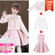 G.duck girls suit dress winter new style plus velvet children's fashionable trendy woolen suit dress children's clothing fashionable princess dress 21001 pink vest dress + jacket velvet thickened 160 cm