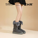 ZHR snow boots women's 2025 winter new style plus velvet two-wear Northeast cotton shoes increased boots IQ01 gray 38