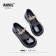 ANNIL Girls Princess Shoes Black Small Leather Shoes 2026 New Spring Children's Shoes Lightweight Mary Jane Shoes Black 29