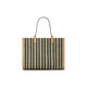 Tory Burch Ella Double T logo stripe lightweight commuting canvas with leather trim canvas bag tote bag basic package (bag + dust bag)