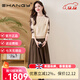 Ehangy international luxury high-end brand knitted dress women's 2025 autumn and winter new sweater versatile and stylish age-reducing skirt khaki (two-piece set) M