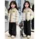 HAL.DUCK Down Jacket Girls' Jacket Autumn and Winter 2026 New Children's Western Style Fur One-piece Warm Jacket Casual Korean Style Cotton Jacket Black 130 cm