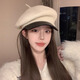 Wanjiazhen white beret women's autumn and winter versatile warm and face-friendly small octagonal hat British retro newsboy painter hat British beret main picture white