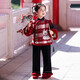 Wooden wooden house Hanfu girls New Year's greetings clothes New Year's wear children's new Chinese suit winter 2026 new style medium and large children warm plus velvet picture color 100 suitable for height 90-100cm age 3-4 years old
