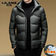 LILANZ высококачественный однотонный мужской пуховик, короткий черный с капюшоном, 90% утиный пух, холодостойкая и теплая куртка, черный L 175 вес 120-135 Jin Jin равен 0,5 кг
