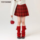 I.KARNOW Girls' Short Skirt Autumn and Winter 2026 New Skirt Red Girls' Plaid Skirt Winter Clothing Western Style Children's New Year's Skirt 19800 Red Sweater + 4539 Red Plaid Skirt 130