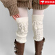 Women's Autumn and Winter Long Socks with Perfect Fur Balls, White, One Size