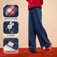 Xiaoyinman IP Rabbit Children's Clothing Girls Jeans 26 Spring Medium and Large Children's Loose Straight Casual Pants Denim Blue 160