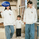Disney (Disney) children's clothing autumn sweatshirt 2025 new family of three and four autumn and winter velvet thickened mother and daughter clothing dopamine white velvet 100 M