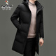 Woodpecker high-end men's down jacket mid-length hooded top large version winter new thickened warm casual jacket men's 2249 Shangqing 2XL 185