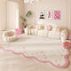 Japanese Unprinted Cute Carpet Irregular Shaped Living Room Sofa Floor Mat Pink Dopamine Girls Bedroom Wipeable Dream Castle Sweetheart 1 120cm 160cm