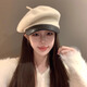 Wanjiazhen white beret women's autumn and winter versatile warm and face-friendly small octagonal hat British retro newsboy painter hat British beret main picture white