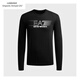 Emporio Armani EA7 Armani new long-sleeved men's T-shirt round neck T-shirt slim fit versatile autumn and winter style slim bottoming fashion men 19 white (black print) M L recommended 165-170c120-130Jin Jin equals 0.5 kg