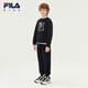 Fila Children's Clothing Sweatshirt 2025 Winter New Antibacterial Casual Pullover Sweatshirt for Boys and Girls Maltose White-IV 120 cm