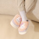 Children's cotton slippers for men and women, warm cartoon autumn and winter household thick-soled anti-baby slipper plus plush cotton slippers B2269 pink and purple cute rabbit cotton slippers with heel, plus velvet, 32-33, inner length 19cm