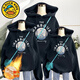 G.duck parent-child clothing explodes in the street 2025 new trendy family of three and four mother-daughter clothing Western-style spring and autumn sweatshirts family uniforms class uniforms HARBOUR white-black 180 Adult XL/180