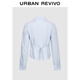 UR2026 Spring New Women's Casual Cotton Slim Fit Embroidered Short Cardigan Shirt UYY250102 Light Blue S