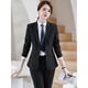 Suit Suit Women's Business Wear Formal 2025 Spring New Casual Temperament Work Wear Suit Suit Black Jacket + Trousers (502) XL Recommended 110-120Jin Jin equals 0.5 kg