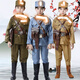 Children and Adults People's Republic of China Army Soldier Performance Uniforms National Army Officer Big Cap Republic of China Police Ergouzi Costume National Army Officer Peaked Cap Suit (Crossbody Belt) 150 cm