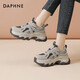 DAPHNE Daphne thick-soled dad shoes, women's velvet warm cotton shoes, winter new versatile height-increasing casual platform sneakers winter gray single layer heel height 5.5cm 40 (250mm) standard size