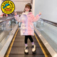 G.duck Little Yellow Duck Girls Down Jacket Western Style Winter Thickened Girls Older Children Winter Clothes Mid-Length Children's Disposable Jacket Pink Purple 150 cm