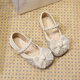 Bangboshi girls' shoes, princess shoes, children's small leather shoes, crystal shoes, single shoes, soft soles, fashionable and eye-catching show performance girls' shoes, size 28, inner length of shoes is about 17.2cm