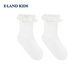 E LAND KIDS pedophile girls' socks 26 spring and summer new sweet lace princess socks mid-calf socks Ivory ivory/39 10-12 years old, foot length 18-20cm