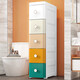 JD Logistics Furniture Crack Storage Cabinet Drawer-type Storage Rack Bathroom Kitchen Narrow Storage Cabinet 25cm Width Pure White 6 Layers
