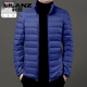 LILANZ high fluffy autumn and winter light down jacket men's young and middle-aged white duck down stand-up collar warm jacket black M.