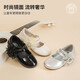 M1&M2 Spanish children's shoes, children's leather shoes, spring and autumn girls' Mary Jane princess shoes, dance shoes, single shoes, non-slip dress shoes, black, size 33, suitable for feet 19.5~20cm long