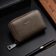 SATCHI/SATCHI 2026 new business fashion coin purse first layer cowhide multi-card slot zipper card holder gray