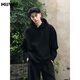 Muwei American heavyweight stiff sweatshirt for men in autumn and winter new solid color hoodie jacket warm fleece top black high quality 90% buyers choose XL recommended 125-140Jin Jin equals 0.5 kg