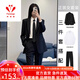 FANAOGE black suit suit for women spring and autumn new style college student defense interview professional suit student union formal workwear tie + suit + white shirt + pants four-piece set M recommended 95-110 Jin Jin equals 0.5 kg Urgent items will be sent on the same day - contact customer service for SF Express