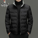 Woodpecker stand collar short down jacket men's winter 90% white duck down business casual warm thin thickened top jacket YR23292 black M