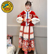 G.duck Parent-Child Clothing Han Dynasty Autumn and Winter Clothing Girls and Older Children Wool Lined New Year Clothes 2026 New Ethnic Style Suit Tops and Skirts 100 cm