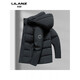 利郎（LILANZ）冬季新款男装保暖外套鹅绒90%帽子可脱卸羽绒服休闲时尚加厚 蓝色 er2628 14XL (190)