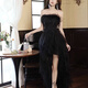 Cha Xiaoa Black Evening Dress 2025 New Style Banquet Celebrity Tube Top Dress Niche Birthday Adult Ceremony Black L